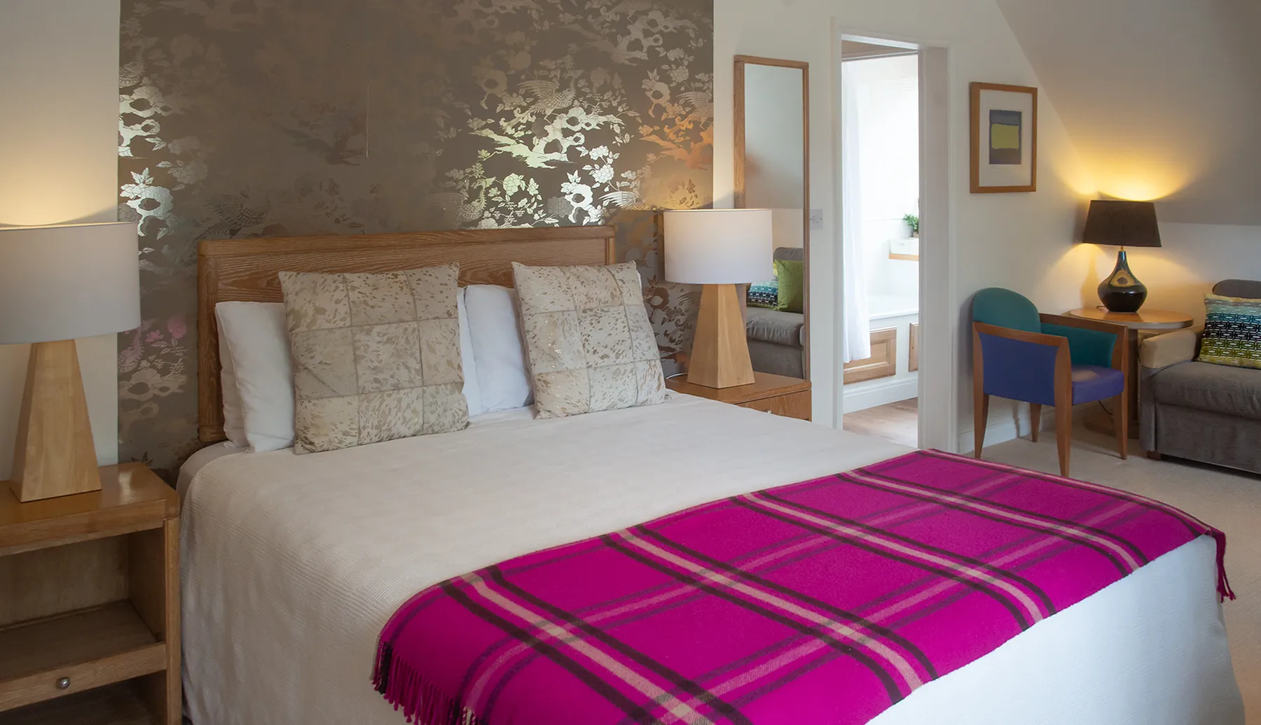 Room 4, a first-floor luxury suite at Higher Faugan Parc, with king-size bed and garden views