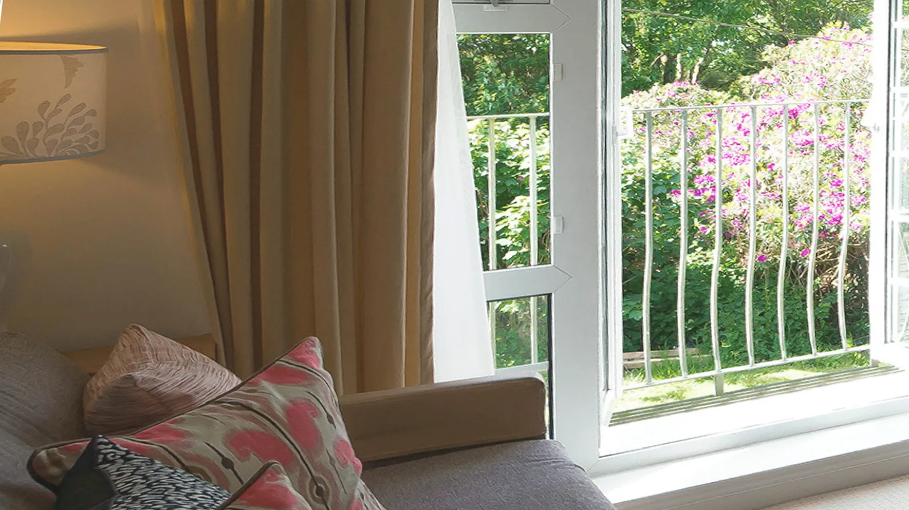 Room 2 at Higher Faugan Parc: the outlook over woodland from the suite window