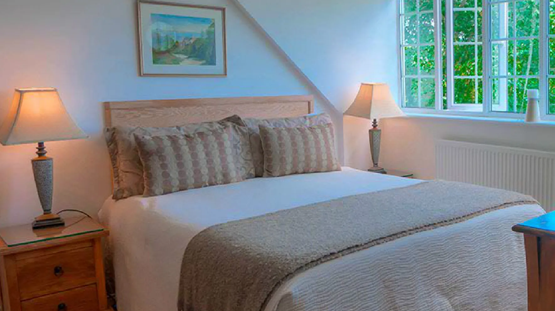 Room 3 at Higher Faugan Parc: Mount's Bay visible through the suite window