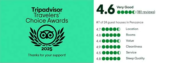 Tripadvisor Travellers' Choice 2025 award badge for Higher Faugan Parc